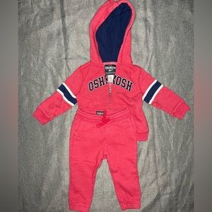 18mo Red & Navy Osh Kosh Zip Up Set